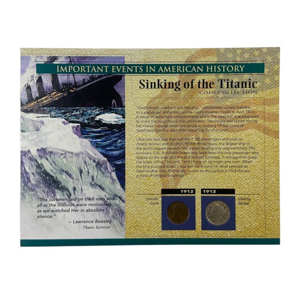 Important Events in American History 1912 Sinking of the Titanic Coin Collection